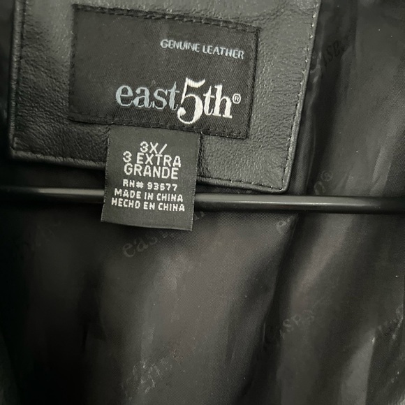 East 5th Genuine Leather Black Size 3X Jacket - Picture 2 of 12